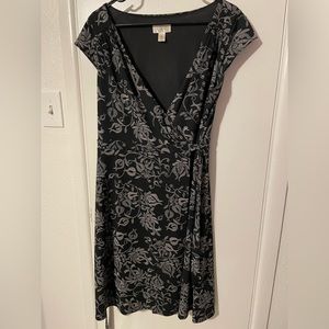 Ann Taylor black floral dress  petite size 12. Used but in great condition!